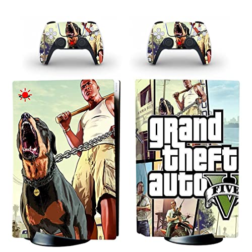 За PS4 Slim - Game Grand GTA Theft и Auto PS4 или PS5 налепница за кожа за PlayStation 4 или 5 конзола и контролори Декал Винил ДУЦ -5945