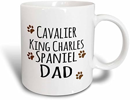 3drose Cavalier кралот Чарлс Спаниел куче тато кригла, 11 мл, керамика