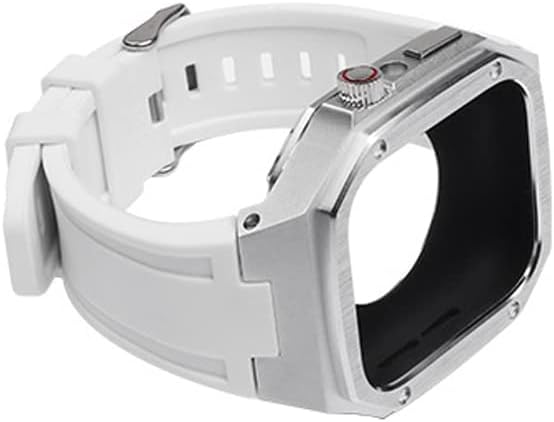 CNHKAU Комплет За Модификација Силиконски Ремен+Метален Случај За Apple Watch Band 45mm 40mm 41mm 44mm Watchband за iwacth 8 7