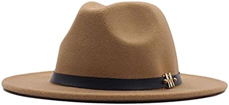 Трендовски капи со федора за жени се чувствуваа широки западни каубојски капи, појас тока панама капа за празници додатоци за костуми