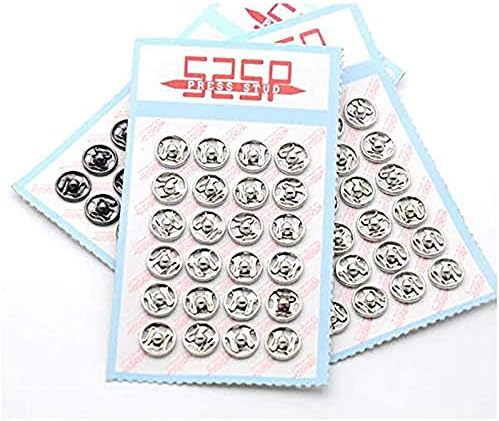 Yicbor 288sets/lot Sew-on PressSnap копчиња метални копчиња за прицврстувачи на прицврстувачи за притискање за шиење облека