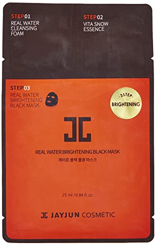 Џејјун Вистинска Црна Маска За Осветлување На Водата, Пакување од 10 Листови, 25мл, 0,84 фл. оз, Осветлување, Хидратација, Лист