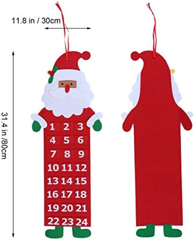 BESPORTBLE Божиќ Доаѓањето Календар 2020, Неткаен Ткаенина Божиќ Одбројување Календар Декоративни Дедо Мраз Ткаенина Ѕид Календар