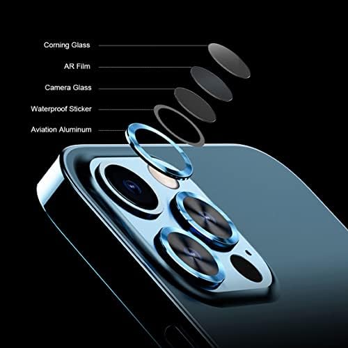 6 парчиња Задна Задна Камера Замена На Стакло За Стакло за iPhone 13 Pro и 13 Pro Max Стаклена Леќа Со Претходно Инсталирано лепило &засилувач;