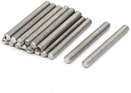 AEXIT M5 X нокти, завртки и сврзувачки елементи 45мм 304 не'рѓосувачки челик целосно навојни шипки со шипки на шипки за хардвер и завртки