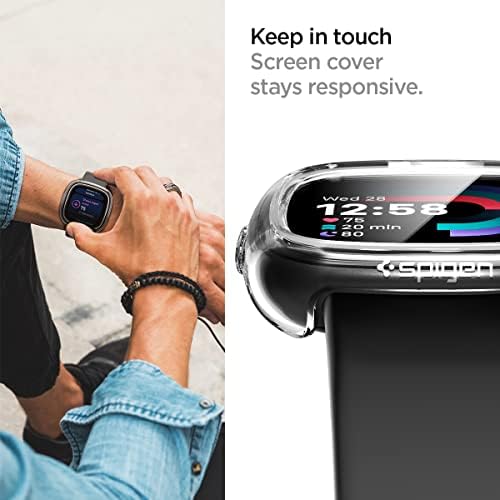 Спиген Ултра Хибрид Дизајниран За Fitbit Versa 4 / Fitbit Sense 2 со Заштитник На Екранот Од Калено Стакло Паметен Часовник-Кристално