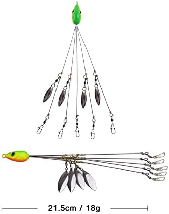 Hchinn alabama rig за бас риболов мамка за мамки 5 раце чадор a-rig swimbait со 4 врба листови за лисја за пастрмка од пастрмка