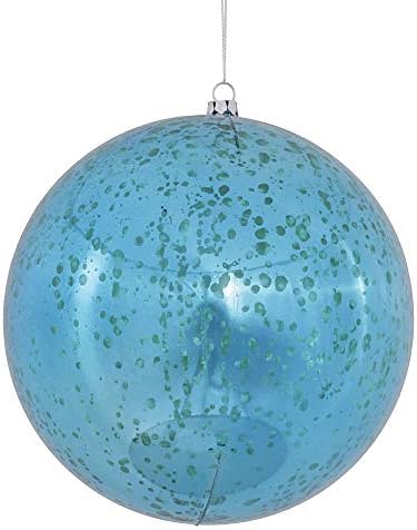 Викерман 6 “божиќна украсна топка, тиркиозна сјајна финиш на жива, распрскувана пластика, декорација на Божиќно дрво, 4 пакувања