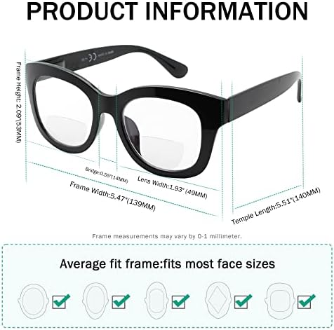 Очила За Очи Голема Рамка Бифокални Очила За Читање Жени Преголеми Бифокални Читатели