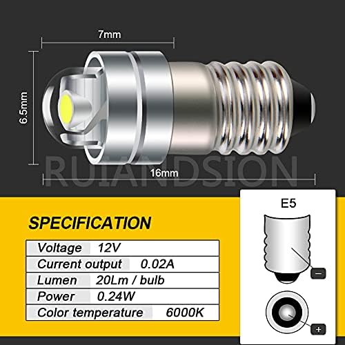 Ruiandsion E5 LED Сијалица Бела 12v E5 E5. 5 Завртка База LED Сијалица Надградба За Модел Железнички Светла