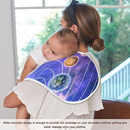 Yyzzh Solar System Шарен планет Муслин Бурп крпи за бебе 4 пакувања памучни бебиња за миење садови за момчиња за момче девојче