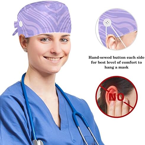 yoyoamoy прилагодливо работно капаче со копче памук џемпер мермер хирург капа за жени