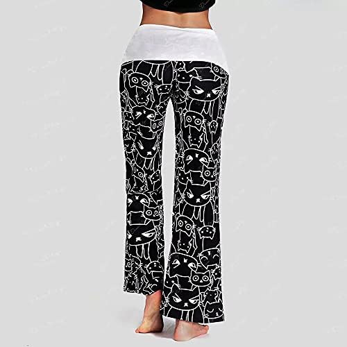 JINF печати јога панталони-жени-одблесоци јога панталони случајни нови фитнес модни мачки отпечатоци што работат со панталони