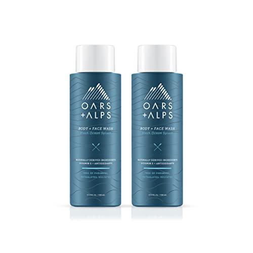 Оарс + Алпи Менс навлажнувачки миење на телото и лицето, нега на кожата нанесена со витамин Е и антиоксиданти, без сулфат, свежо