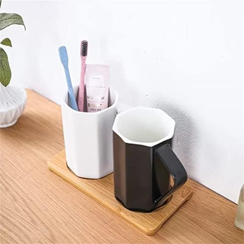Dloett црно -бела чаша за миење на устата двојка керамички пар миење чаша поставена четка за заби чаша за заби четка за заби чаша