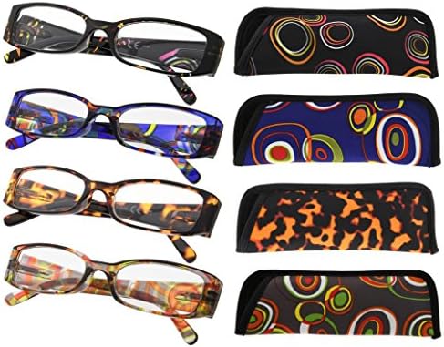 Геометриски геометриски дизајни на Gr8sight 4-пакети за читање очила за жени читатели