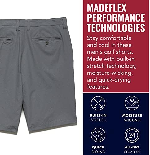 Знаме и химна рипстоп хибридни шорцеви за голф за мажи, 8 -инчен инсим за секојдневно, дневна, истегнување, влага за влага,