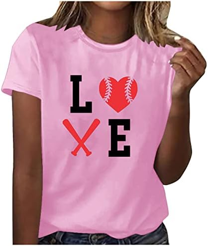 Модна бејзбол кошула жени летни графички маици женски жени слатки врвови кратки ракави со маица на вратот маички блузи
