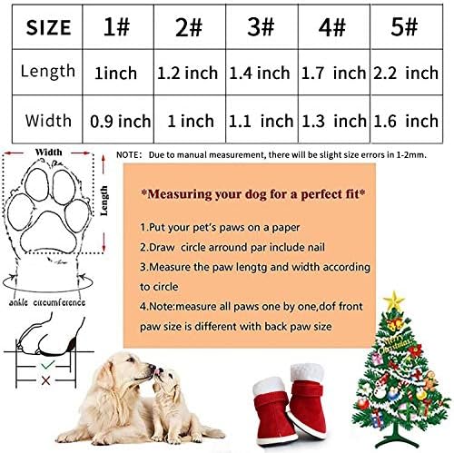 Највисоки 2 пара санта црвено одвојување Божиќно кутре симпатично куче зимски чевли чизми