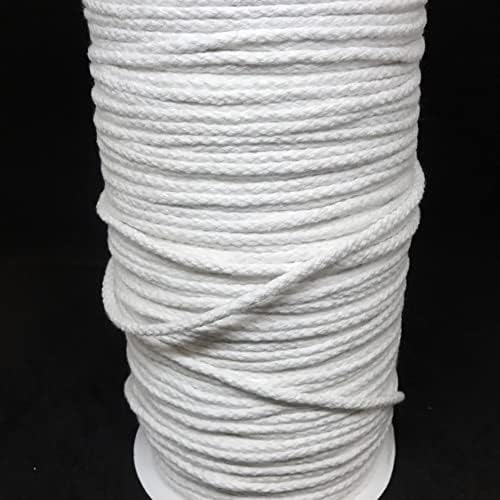Бел памук 1/8 инчен кабел за влечење или цевки, без јадро, шиење, громи, аспиратори, ограничување на 20 јарди по човек