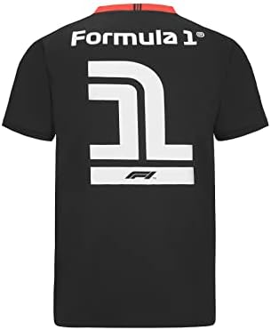 Формула 1-Фудбалска Маица Со Големо Лого На Ф1 На Грб-Унисекс-Црна