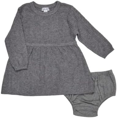 Долг ракав со една големина на бебешки девојчиња, плетена ребра, фустан од џемпер