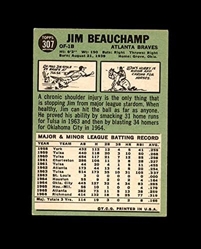 Jimим Беукамп рака потпиша во 1967 година Топс Атланта Храбри Автограм
