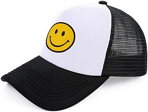 lycycse насмевка лице камионџија капа ретро мрежа бејзбол капа со насмевка лепенка пена Неон висока круна y2k капи за мажи жени