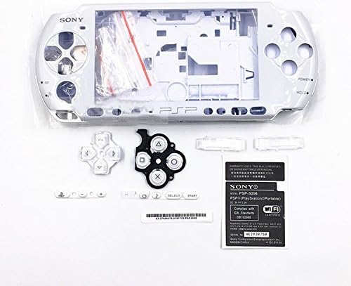 Комплет за куќи за куќи со целосна обвивка со комплет за копчиња за Sony PSP3000 PSP 3000 3001 3002 3003 3004 Замена на сериите - Бела