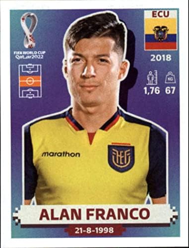 2022 година на налепница Катар на Светскиот куп во Панини ECU12 АЛАН Франко Група А Еквадор мини Трговска картичка за тргување
