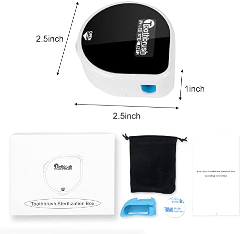 Lagomlf Smartsf UV Стерилизатор на четки за заби, кутија за четки за заби на UV Sanitizer, преносна UV четка за заби, покривка за четкичка