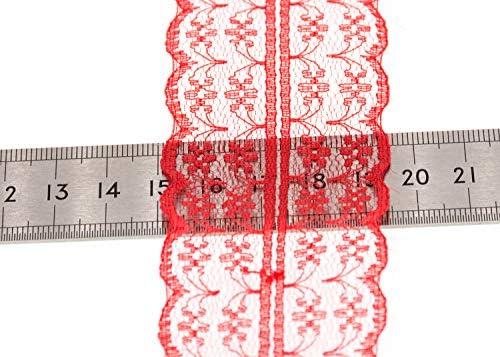 ATRBB 25 јарди 1-3/4 инчи широки чипка на чипка, цветна шема шарена чипка ткаенина лента за завиткување на подароци и невестински свадбени