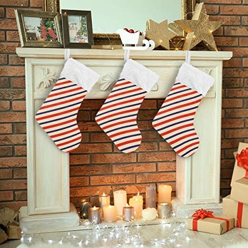 Патриотски ленти Пимилагу Божиќни чорапи 1 пакет 17,7 , виси чорапи за Божиќна декорација