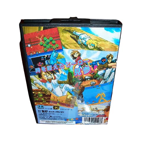 Херои на Адити Гунстар Херои Јапонија со кутија и прирачник за MD Megadrive Genesis Video Game Console 16 бит MD картичка