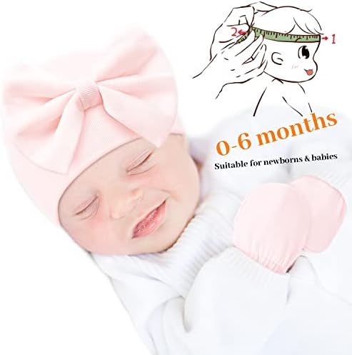 Сет на нараквици со капаче од новородено, бебе девојче, пролетно лето есен зимски капи за новороденче памук
