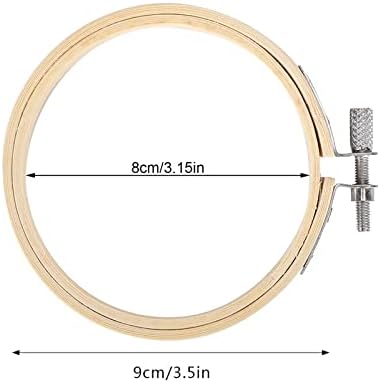 Zerodis 12pcs вез за везови постави обрачи за реновирање на кругови 9cm/3.5in бамбус круг за бод.