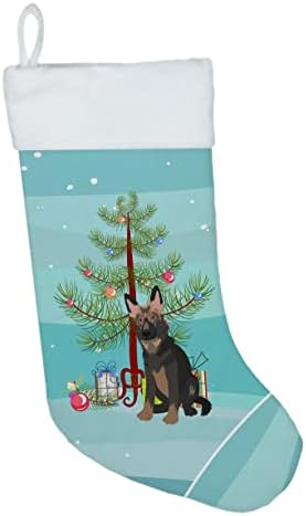 Богатства на Каролина WDK3059CS Германски овчар кученце Божиќ Божиќно порибување, камин што виси чорапи Божиќна сезона забава