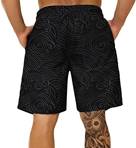 Шорцеви за летни табли за мажи HDDK плус големина, 3Д бран тропски печатени стебла за пливање, лабави обични шорцеви на плажа на Хавајски