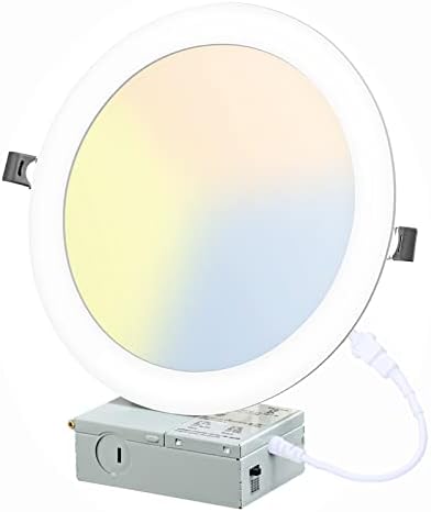 LZHOME 8 Инчен LED Вдлабнато Светло Со Разводна Кутија Ултра-Тенок, 3000k/4500K/6000K Избран, 5% - Затемнет Конзервиран Led Downlight,