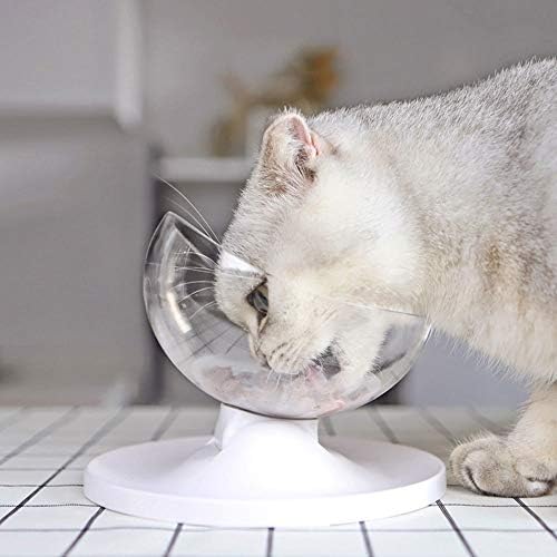 Дефаус сад 0 ° 15 ° 20 ° Прилагодлива навалена чинија за мачки, анти-лизгање на храна за мачки сад/сад за вода за мачки/сад за хранење