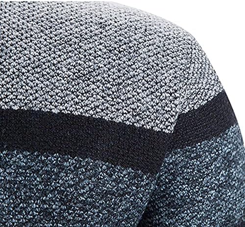Плетена јакна палто за мажи случајни блок печатена јака топла кардиган џемпери патент кабел плетени џемпери