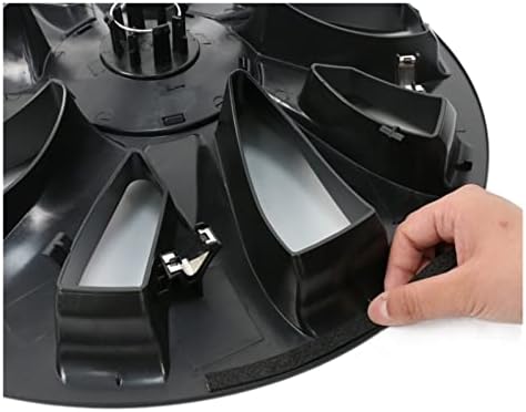 Олорес 2022 Модел 3 Покриено тркало од 18 инчи мат црно вртлогот Hubcap Rim Trim заштитен капак компатибилен со додатоци на Tesla