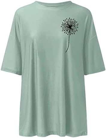 Плус големина маички за жени, симпатична графичка печатена кратка ракав Трендовски блузи со блузи за работа за жени