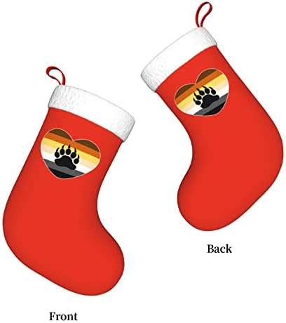 Cutedwarf lgbt мечка гордост срце Кристама чорапи Божиќни украси на дрво Божиќни чорапи за Божиќни празнични забави подароци 18-инчи