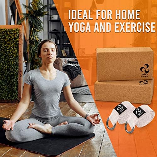 Избор на Пит 2-пакет или 5-пакувања за вежбање со јога со 5 пакувања 8ft | Бонус е -книга | Со издржлив Д-прстен за вежбање Пилатес