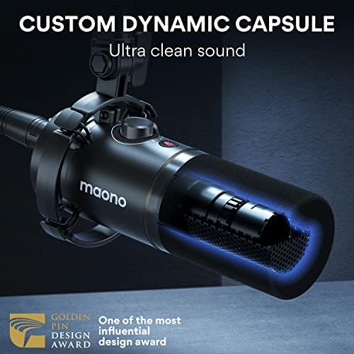 Динамичен микрофон Maono PD200X со PD100 XLR микрофон пакет за подкаст, студио, стриминг, снимање, вокал
