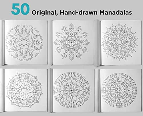 Коала алатки | Книга за боење на Мандала со кружни решетки за цртање на сопствени мандали - 50 оригинални илустрации за мандала за боење плус