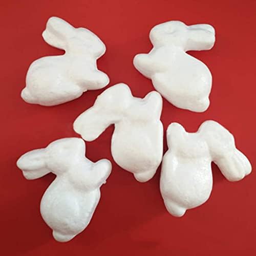 Pretyzoom 1 Поставете 20 парчиња за играчки за одмор јајца украси Декорација за бела боја зајаче за моделирање на подароци облици облици