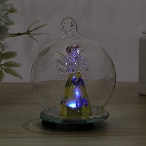 Besportble Nativity Snow Globe LED снежен глобус 2 парчиња симпатична предводена стаклена занаети Деликатно стакло што виси светло