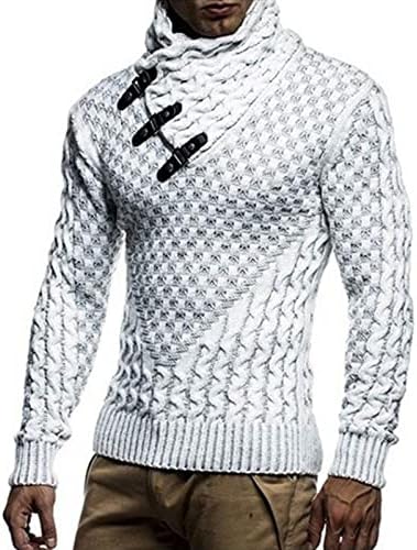 Ymosrh turleneck mens џемпер плетење пулвер качулка со тенок тенок џемпер со преголеми џемпери за мажи зима